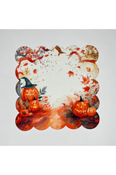 Halloween Kabak Desenli Dijital Baskılı Kokteyl Peçetesi Yıkanabilir Lazer Kesimli